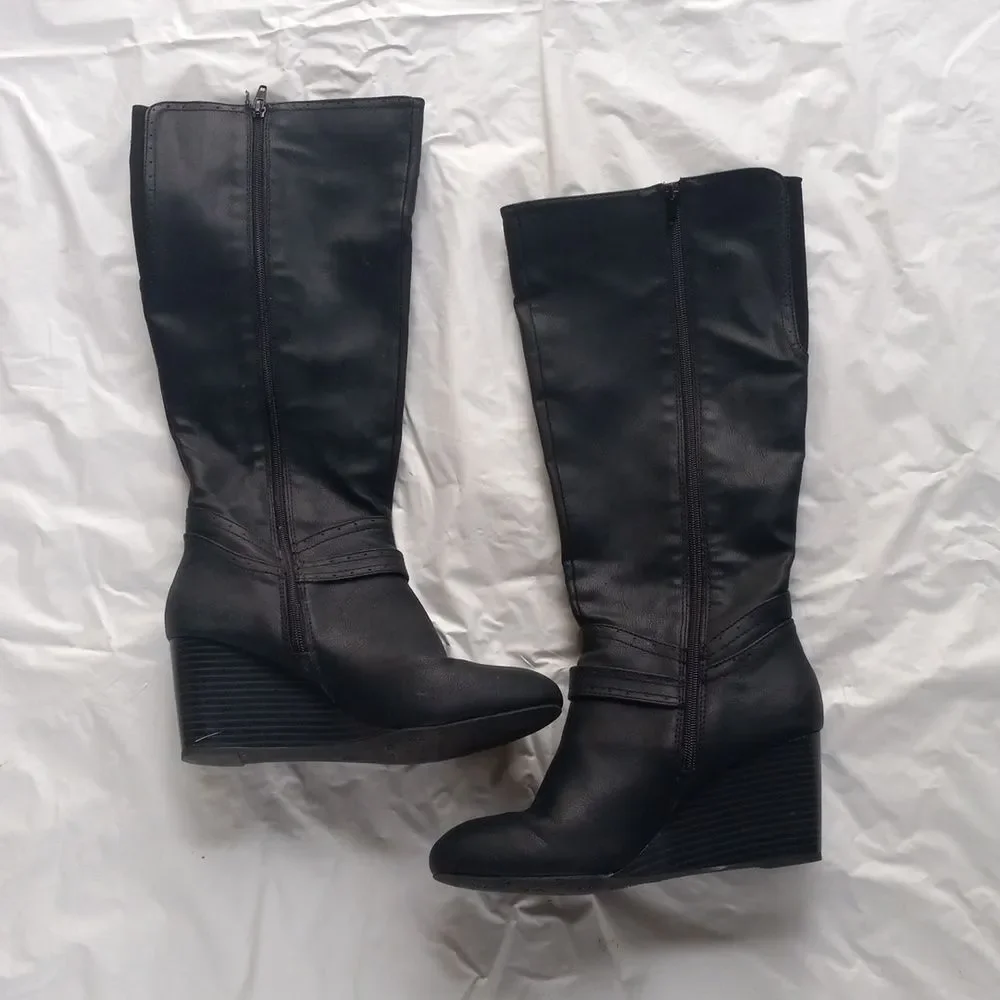 Mia Women's Claretta Knee High Boot Black Sz 8.5 - Picture 6 of 13